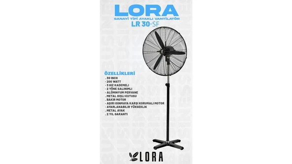 Lora 30 Inç Ayaklı Sanayi Vantilatör - 2