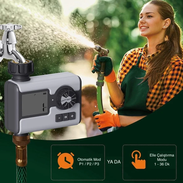 Akyol Garden 21177 Dijital Otomatik Bahçe Sulama Bilgisayarı Timer - 4