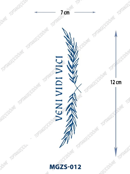 MGZS-012 YARI KALICI VENI VIDI VICI GELDİM GÖRDÜM YENDİM YAZILI DÖVME-TATTO - 2