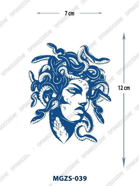 MGZS-039 YARI KALICI MEDUSA YILAN DESEN DÖVME-TATTO