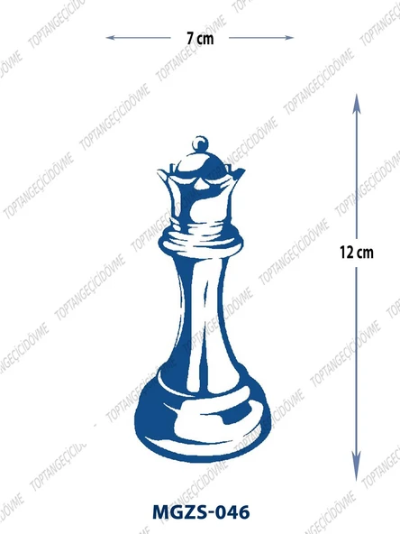 MGZS-046 YARI KALICI SATRANÇ VEZİR TAŞI DESEN DÖVME-TATTO