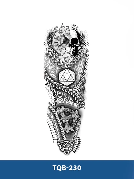 TQB-230 KURU KAFA DESEN GEÇİCİ KOL DÖVMESİ-TATTO