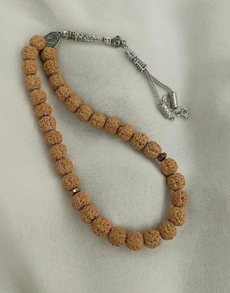 Tesbih 33 lük 10 mm Doğal Rudraksha Rudraşka Tespih - 3