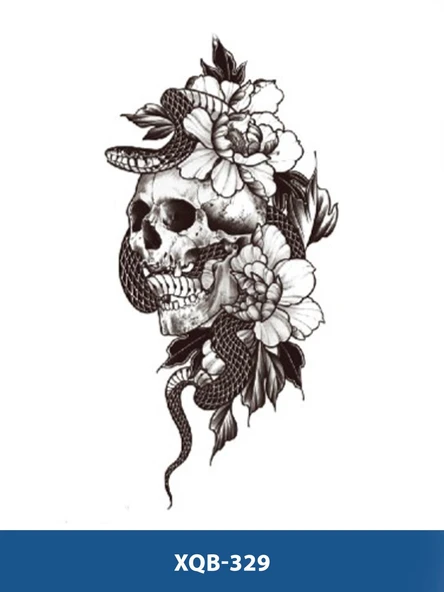 XQB-329 ORTA BOY KURUKAFA YILAN DESEN GEÇİCİ DÖVME-TATTO ürün görseli