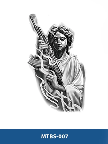 MTBS-008 ORTA BOY KELEŞLİ MELEK DESEN GEÇİCİ DÖVME-TATTO ürün görseli