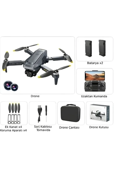 K811 Max(GPS MODE) 500 Metre Menzilli Gps Çoklu Kameralı Drone (OTOMATİK EVE DÖN) 2 Batarya - 2