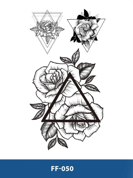 FF-050 ORTA BOY GÜL DESEN GEÇİCİ DÖVME-TATTO