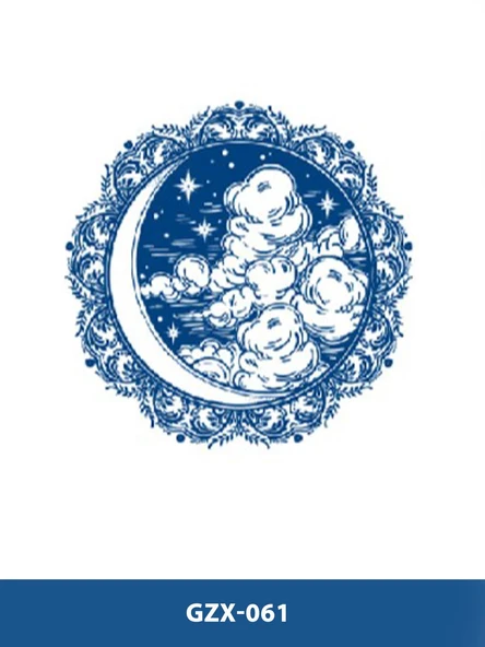 GZX-061 YARI KALICI AY VE BULUT DESEN DÖVME-TATTO ürün görseli