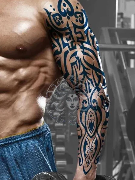 GZQB-019 YARI KALICI ETNİK DESEN KOL DÖVMESİ-TATTO ürün görseli