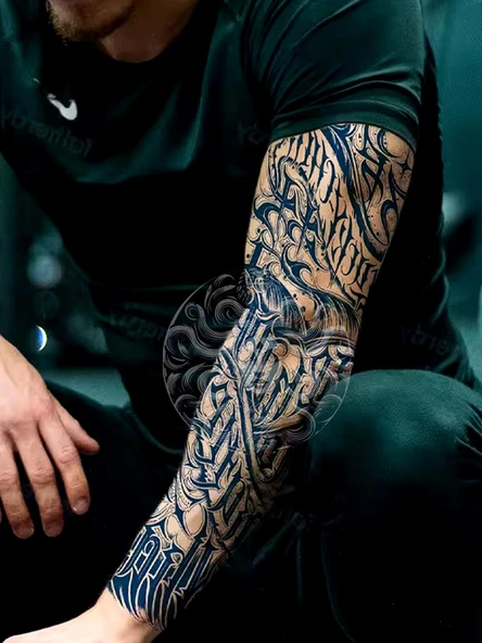 GZQB-023 YARI KALICI LUCKY-CHILL YAZILI KOL DÖVMESİ-TATTO ürün görseli