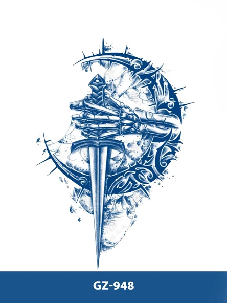 GZ-948 ORTA BOY YARI KALICI KILIÇ VE AY DESEN DÖVME