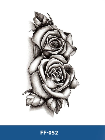 FF-052 ORTA BOY GÜL DESEN GEÇİCİ DÖVME-TATTO