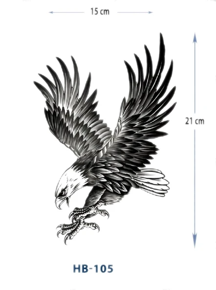 HB-105 ORTA BOY KARTAL DESEN GEÇİCİ DÖVME-TATTO