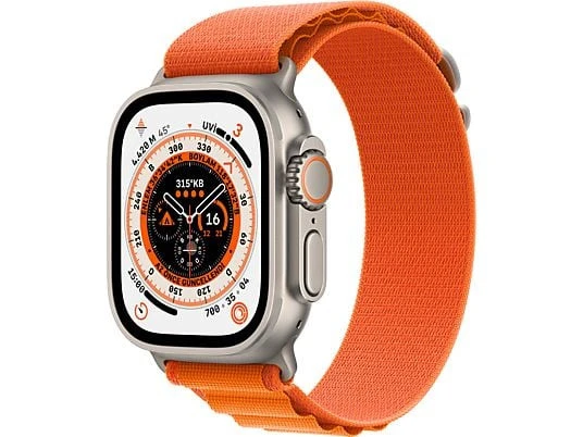 Apple Watch Ultra GPS + Cellular 49mm Titanyum Kasa ve Turuncu-Alpine Akıllı Saat