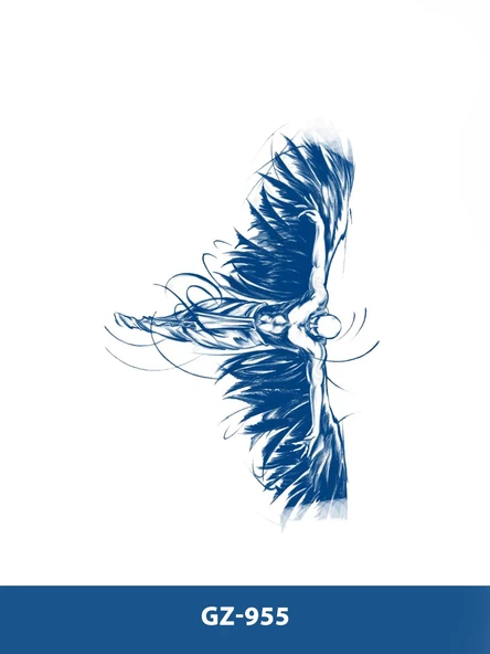 GZ-955 ORTA BOY YARI KALICI KANATLI ADAM DESEN DÖVME