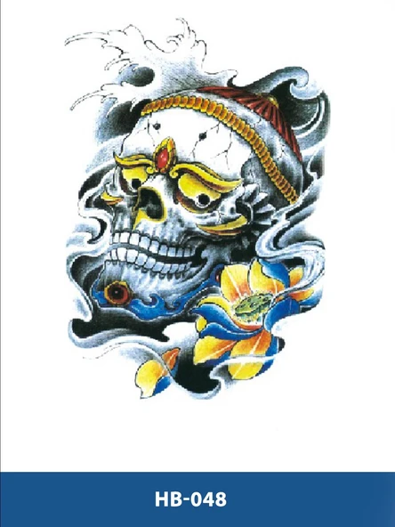 HB-048 ORTA BOY KURUKAFA DESEN GEÇİCİ DÖVME-TATTO