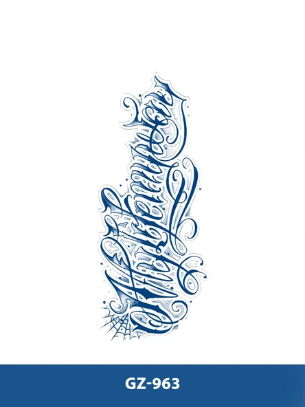 GZ-963 ORTA BOY YARI KALICI MY LİFE MY STORY YAZILI DÖVME