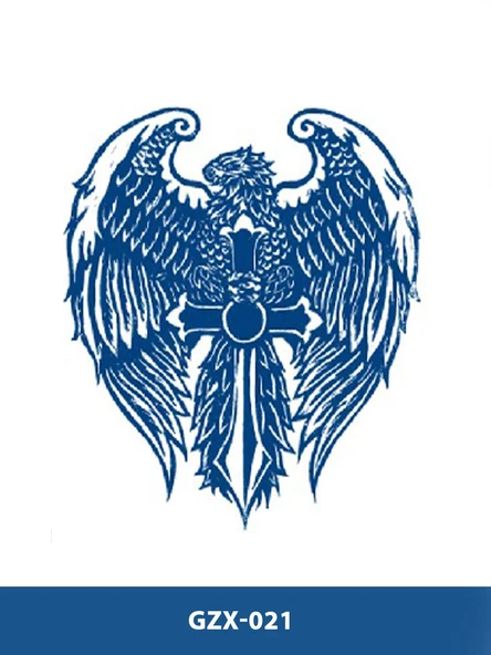 GZX-021 YARI KALICI HAÇ VE KARTAL DESEN DÖVME-TATTO ürün görseli