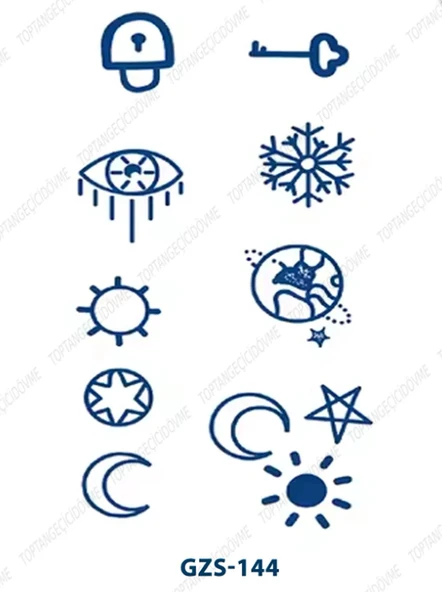 GZS-144 YARI KALICI TOPLU ŞEMA DESEN DÖVME-TATTO