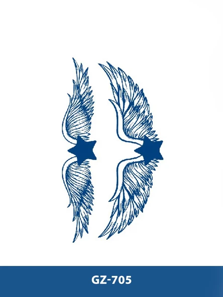 GZ-705 ORTA BOY YARI KALICI KANAT VE YILDIZ ÇİFT DESEN DÖVME ürün görseli