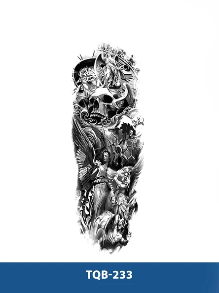 TQB-233 KURUKAFA DESEN GEÇİCİ KOL DÖVMESİ-TATTO