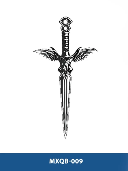 MXQB-009 ORTA BOY KANATLI KILIÇ DESEN GEÇİCİ DÖVME-TATTO