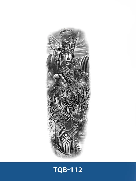 TQB-112 SAVAŞÇI DESEN GEÇİCİ KOL DÖVMESİ-TATTO