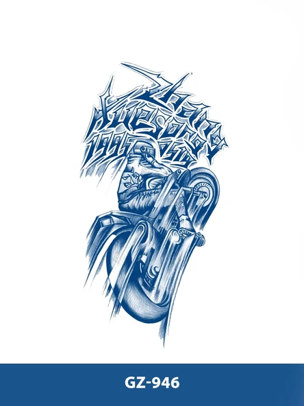 GZ-946 ORTA BOY YARI KALICI MOTORCU DESEN DÖVME ürün görseli