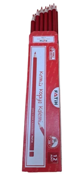 Fatih Kopya Kırmızı Kurşun Kalem 1 Düzine ( 12 adet)