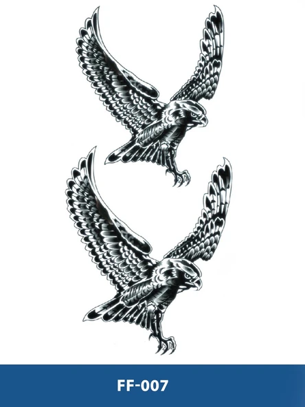 FF-007 ORTA BOY KARTAL DESEN GEÇİCİ DÖVME-TATTO - 1