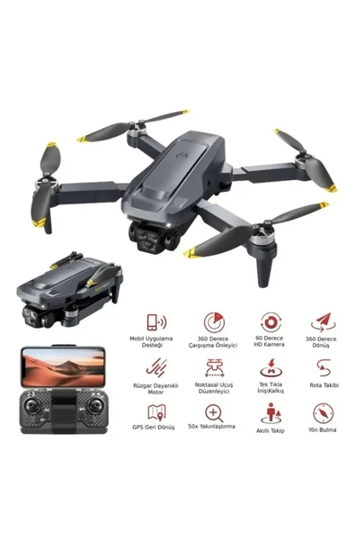 K811 Max(GPS MODE) 500 Metre Menzilli Gps Çoklu Kameralı Drone (OTOMATİK EVE DÖN) 2 Batarya - 3