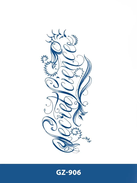 GZ-906 ORTA BOY YARI KALICI SECRET SCİENCE YAZILI DÖVME ürün görseli