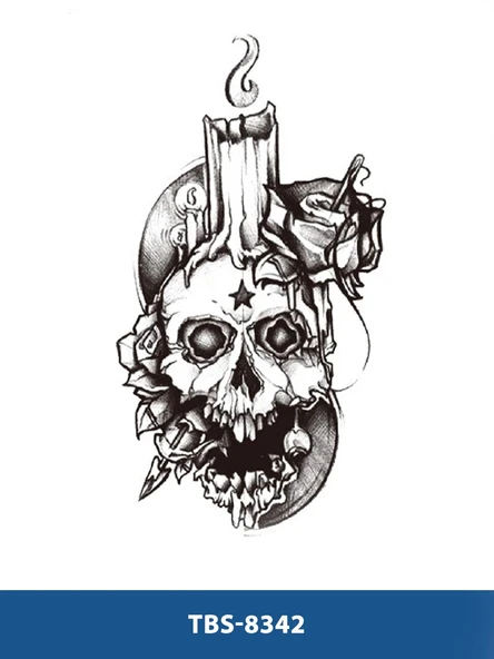 TBS-8342 ORTA BOY KURUKAFA DESEN GEÇİCİ DÖVME-TATTO ürün görseli