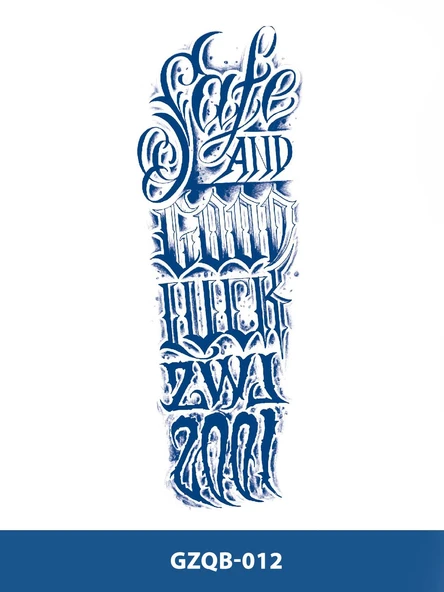 GZQB-012 YARI KALICI GOOD LUCK YAZILI KOL DÖVMESİ-TATTO - 2
