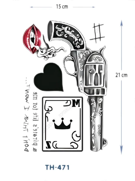 TH-471 ORTA BOY TABANCA DESEN GEÇİCİ DÖVME-TATTO ürün görseli