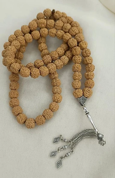 Tesbih 99 lük 10 mm Doğal Rudraksha Rudraşka Tespih - 3
