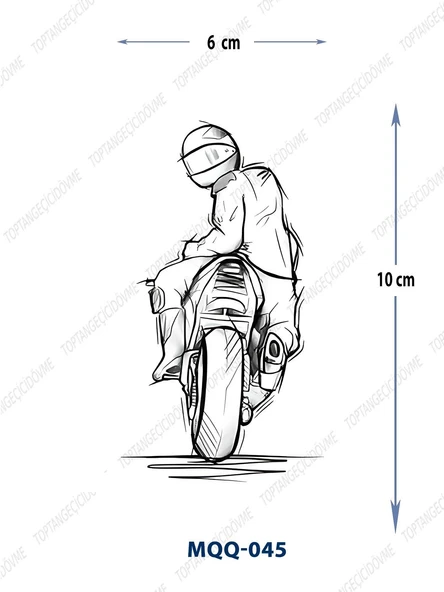 MQQ-045 MOTORCU DESEN GEÇİCİ DÖVME-TATTO