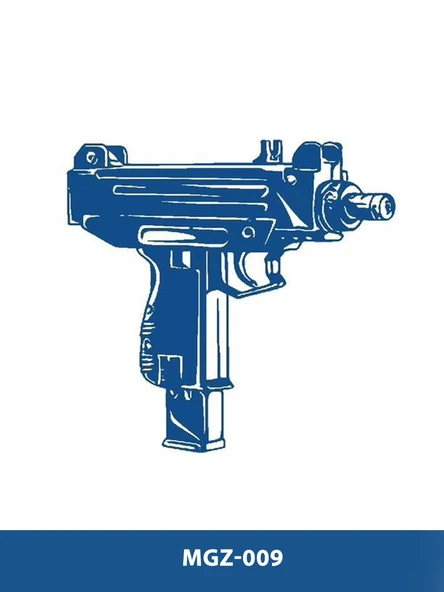 MGZ-009 MİNİ UZİ DESEN ORTA BOY YARI KALICI DÖVME-TATTO