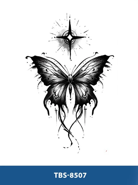 TBS-8507 ORTA BOY KELEBEK DESEN GEÇİCİ DÖVME-TATTO