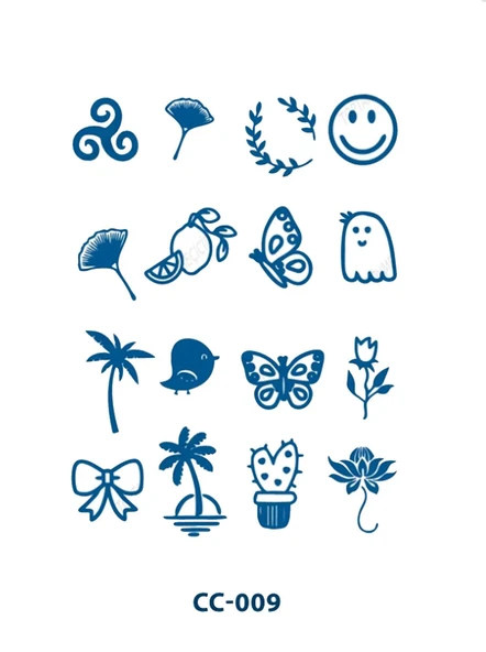 CC-009 YARI KALICI ÇOKLU ŞEMATİK DESEN PARMAK VE VUCUT DÖVME-TATTO ürün görseli