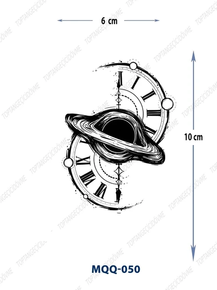 MQQ-050 SAAT VE JÜPİTER DESEN GEÇİCİ DÖVME-TATTO