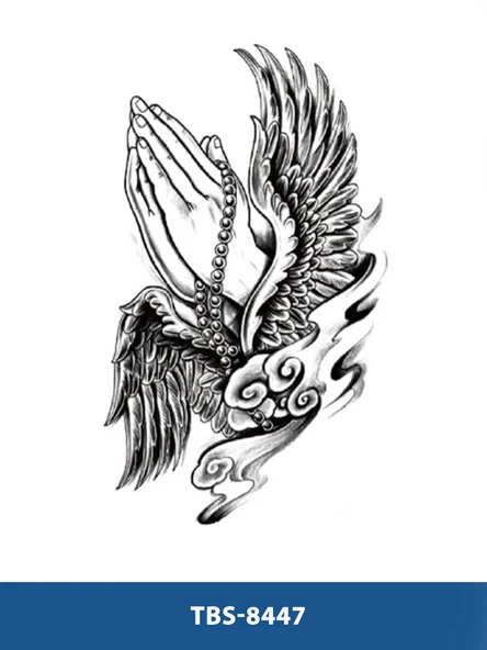 TBS-8447 ORTA BOY EL KANAT DESEN GEÇİCİ DÖVME-TATTO