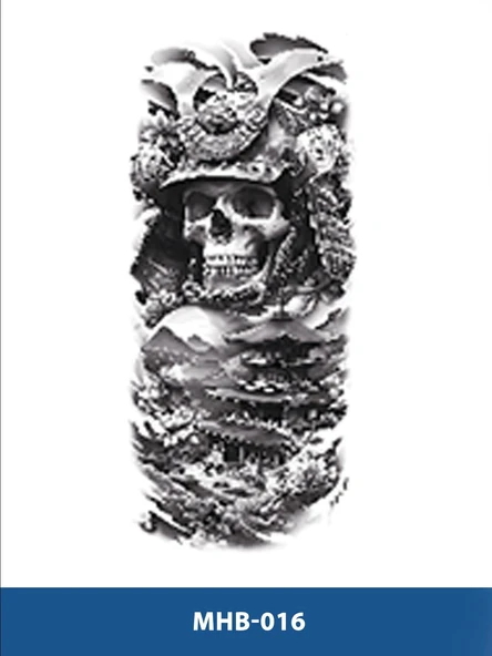 MHB-017 ORTA BOY KURUKAFA SAVAŞCI DESEN GEÇİCİ DÖVME-TATTO ürün görseli