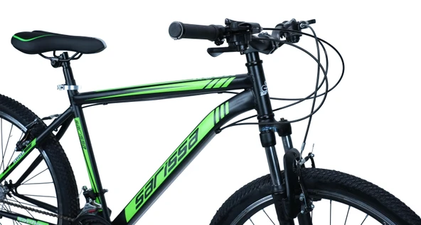 Sarissa Moon 26" Jant MTB Ön Amortisörlü Shimano 21 Vites V Fren Dağ Bisikleti Siyah Yeşil - 4