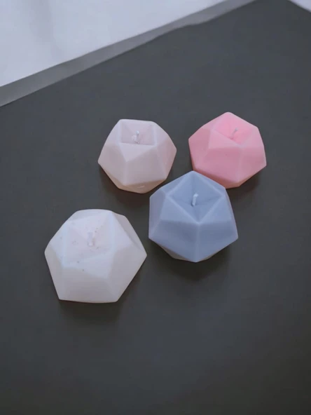 LOACANDLECO GEOMETRİK EL YAPIMI DEKORATİF SOYA MUM