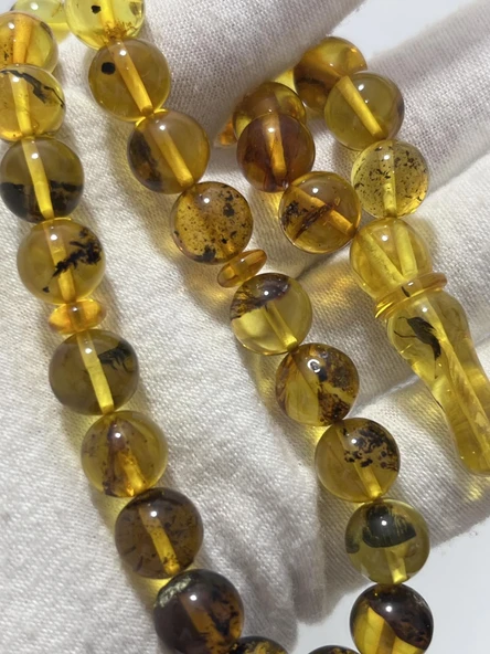 Doğal Kaya Damla Kehribar Tesbih 33lük 20,30 Gram - 6