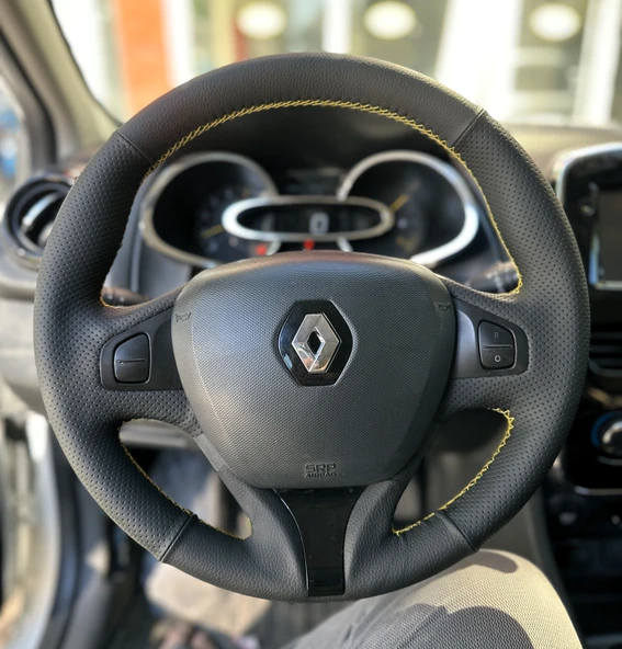 Clio 4 FAZ 1 2014-2017 Araca Özel Direksiyon Kılıfı (Makyajlı Kasalara Uyumlu Değildir) ürün görseli