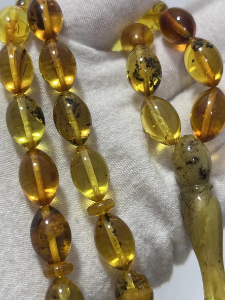 Doğal Kaya Damla Kehribar Tesbih 33lük 24,82 Gram - 2