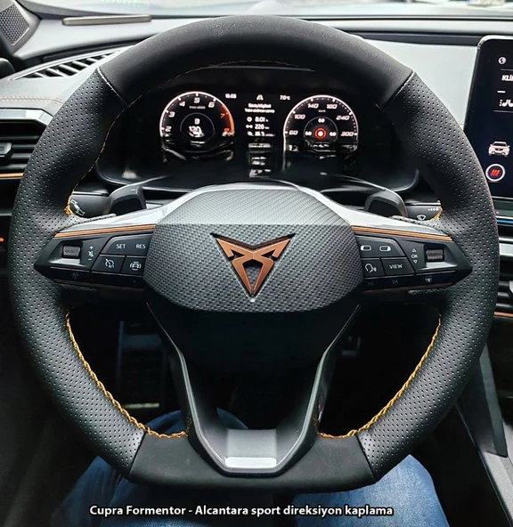 Cupra Formentor Araca Özel Dikmeli Direksiyon Kılıfı Soft Nokta Nubuk