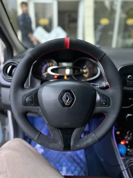 Clio 4 FAZ 1 2014-2017 Araca Özel Direksiyon Kılıfı (Makyajlı Kasalara Uyumlu Değildir) ürün görseli